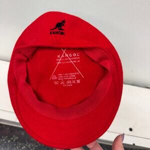 Vintage Red Kangol Hat Y2K 90s Streetwear UK Flat Cap Cabbie Newsboy